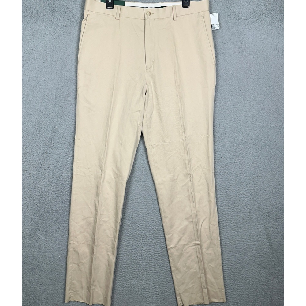 NEW Bobby Jones Pants Mens 36 Chino Tan Khaki Tencel Straight Flat Front Pockets